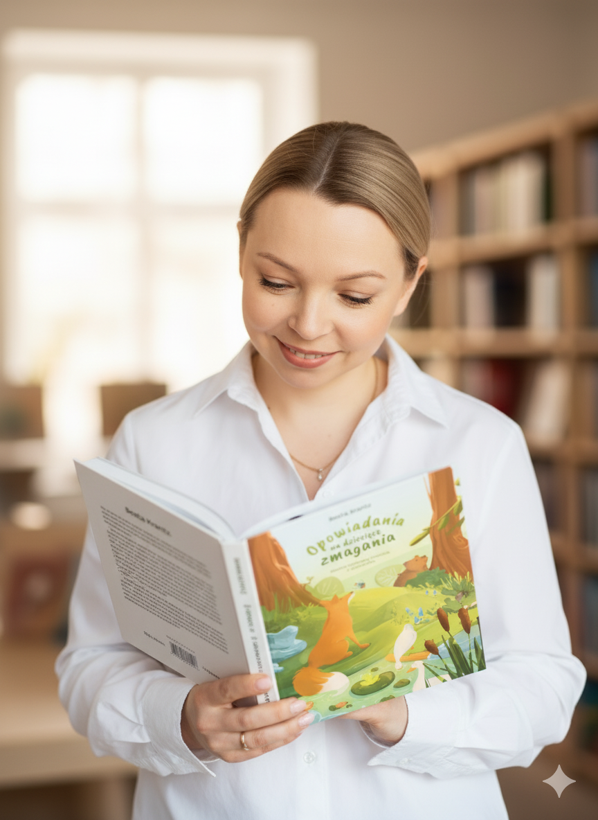 Beata Krantz z książką "Opowiadania na dziecięce zmagania"