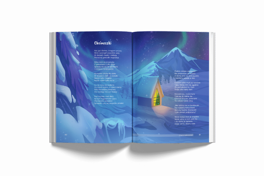 Wiersz "Choineczki" w książce "Opowiadania na dziecięce zmagania. ważne rozmowy z dzieckiem."
