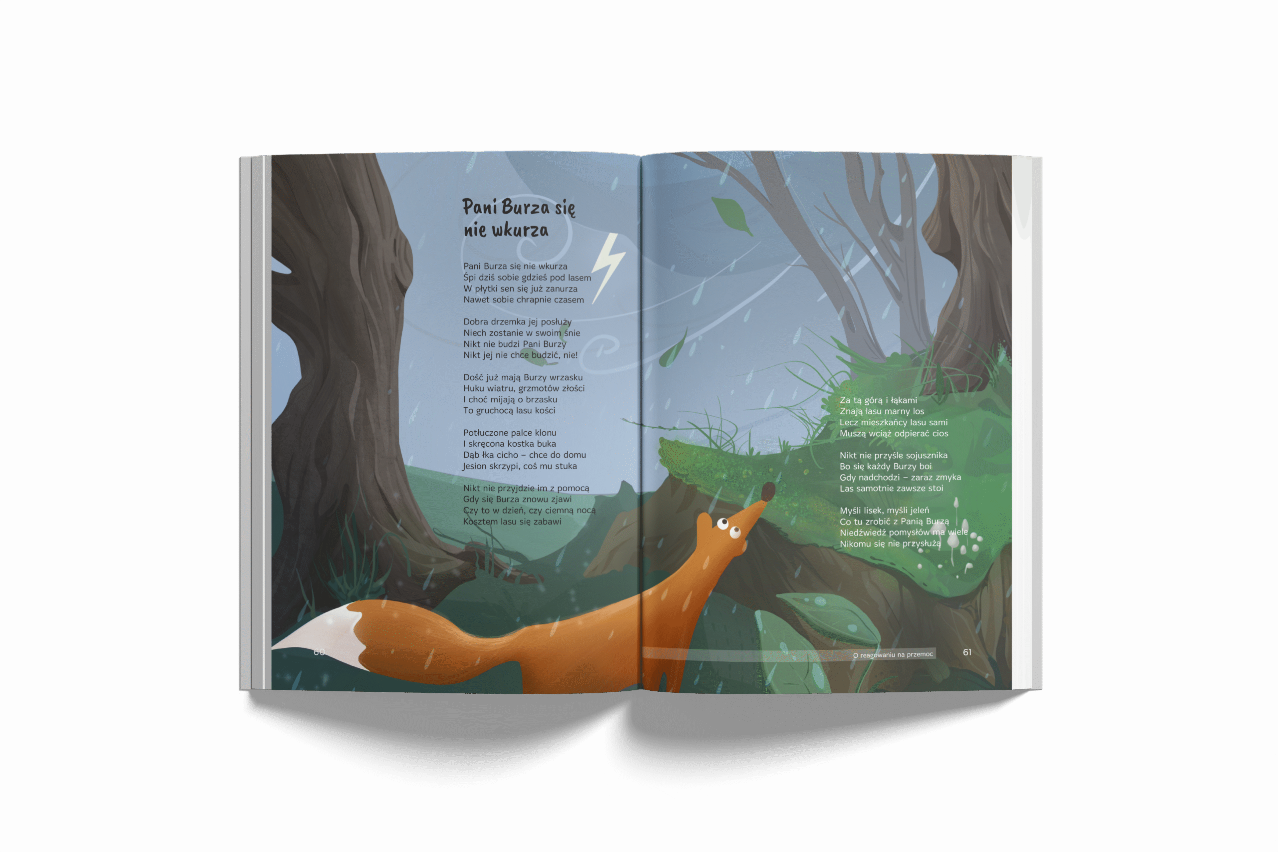 Wiersz "Burza" w książce "Opowiadania na dziecięce zmagania. ważne rozmowy z dzieckiem."